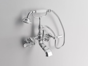 Настенный смеситель для ванны с ручным душем