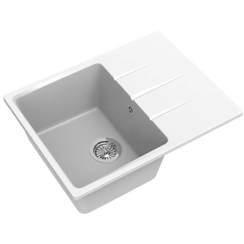 Мойка для кухни врезная KONSENSA 49x64 см глубина чаши 20 см кварц цвет белый Без серии STLM-2160668 - Вид №2