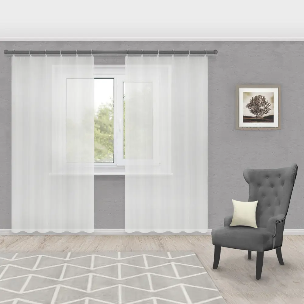 Тюль на ленте «Елена» 140x260 см цвет белый Santreyd STLM-2030642 - Вид №2