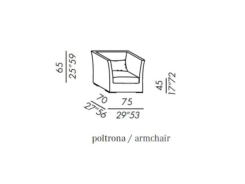 Съемное тканевое кресло с подлокотниками Meridiani ARCH-00105075 - Вид №2