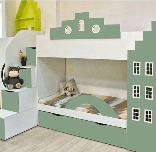 Кровать детская двухъярусная с 2 ящиками правая "Амстердам" МАНДАРИН АМСТЕРДАМ 179534 Разноцветный;белый;бежевый Santreyd  - Вид №6