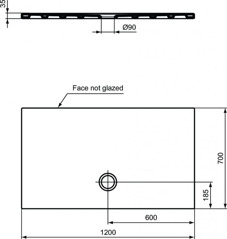 T2576YK Душевой поддон 120X70 см Ideal Standard STRADA - Вид №1