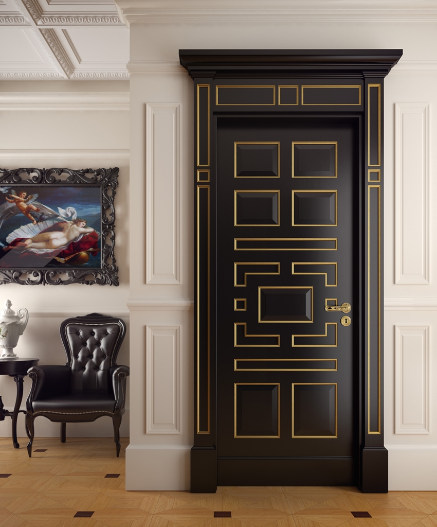 Is-1 Tifernoit Лакированная дверь с золотыми рамами Porte  - Вид №1