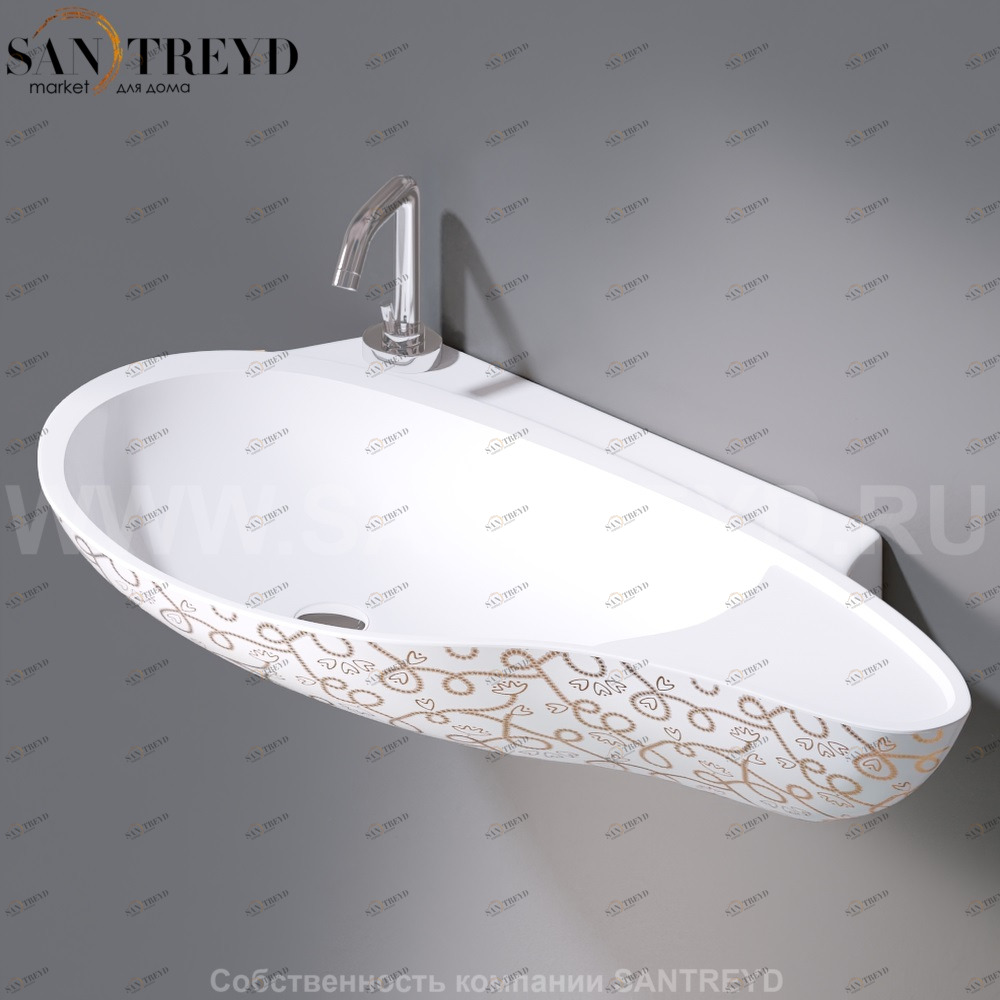 L500T0R1V4.400G Подвесная раковина настенная овальная A. e T. Italia SPOT белая AeT ITALIA ACCENT