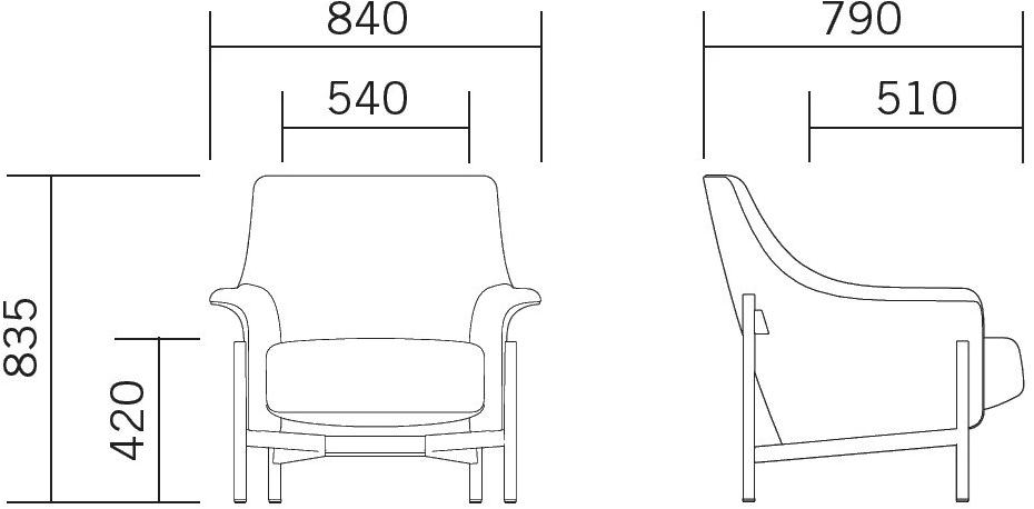 BENE Кресло из ткани с подлокотниками Ports sun-id-1401050 - Вид №9
