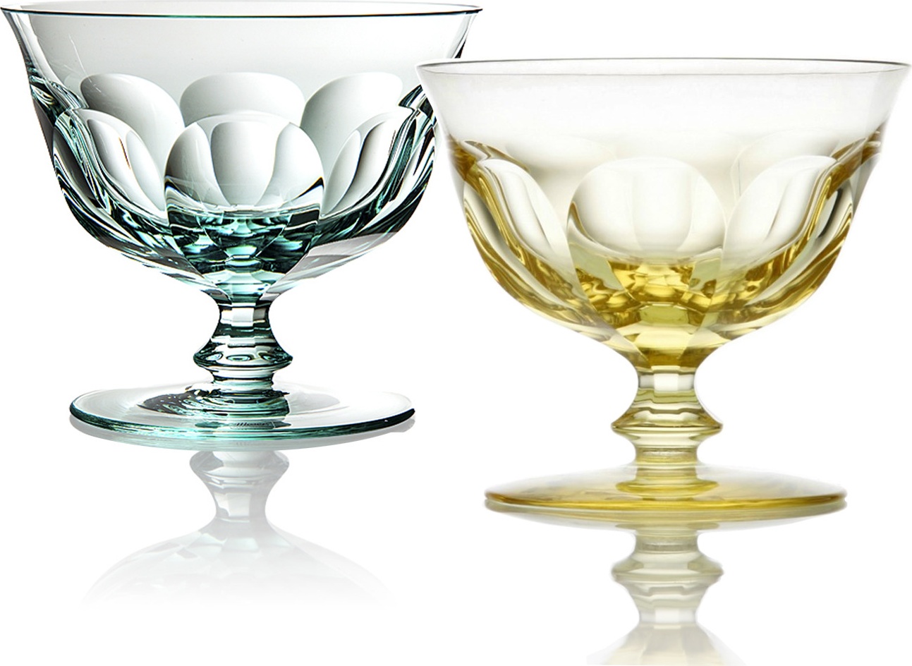 10677829 Moser Набор креманок Moser Леди Гамильтон 380мл, берилл/желтый, 2шт Хрусталь бессвинцовый 