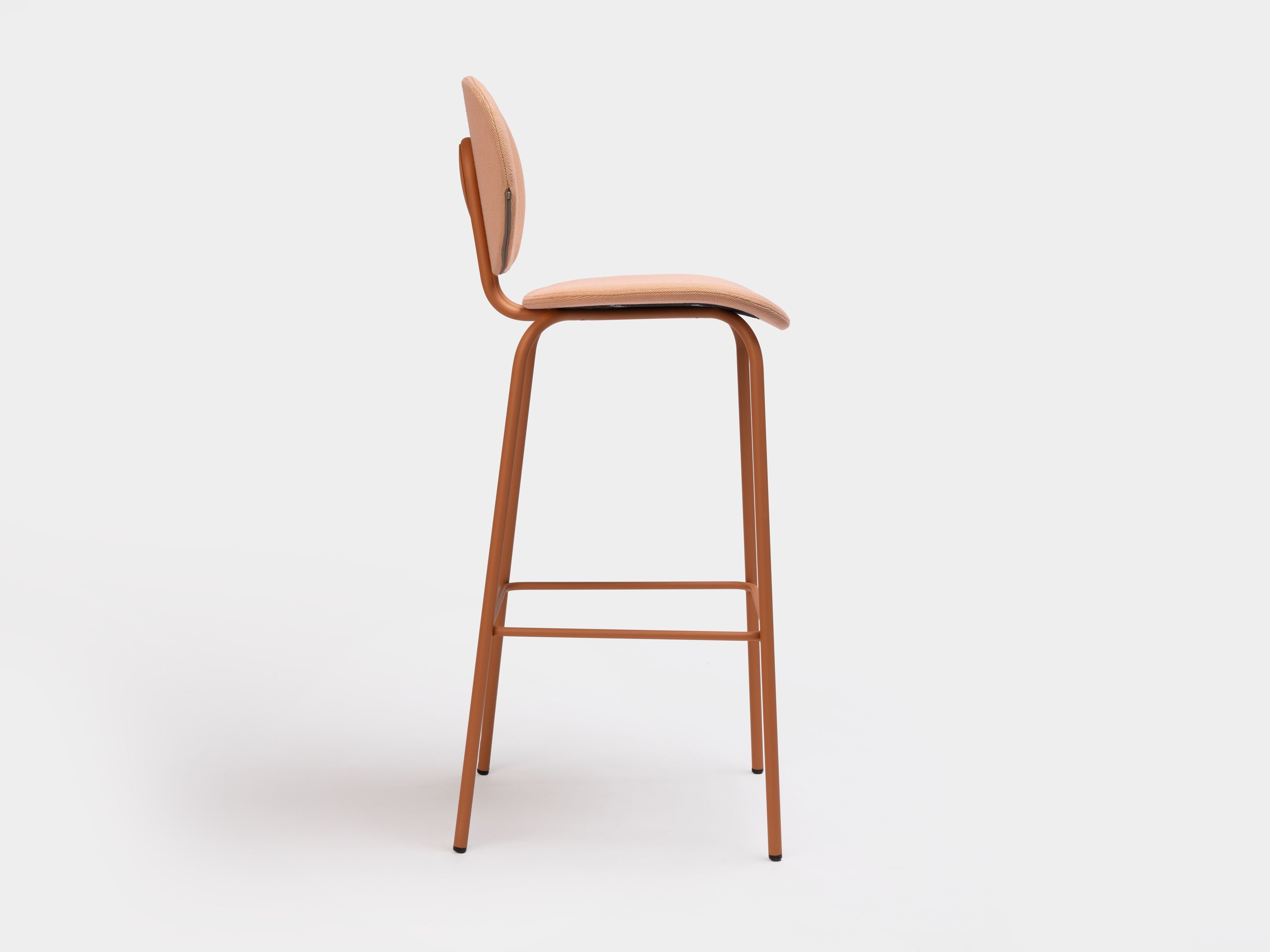 Высокий стальной стул со спинкой с мягким сиденьем ONDARRETA Hari ARCH-00057983 - Вид №3