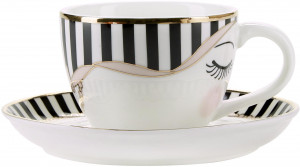 Чашка для эспрессо с блюдцем Сlosed eyes