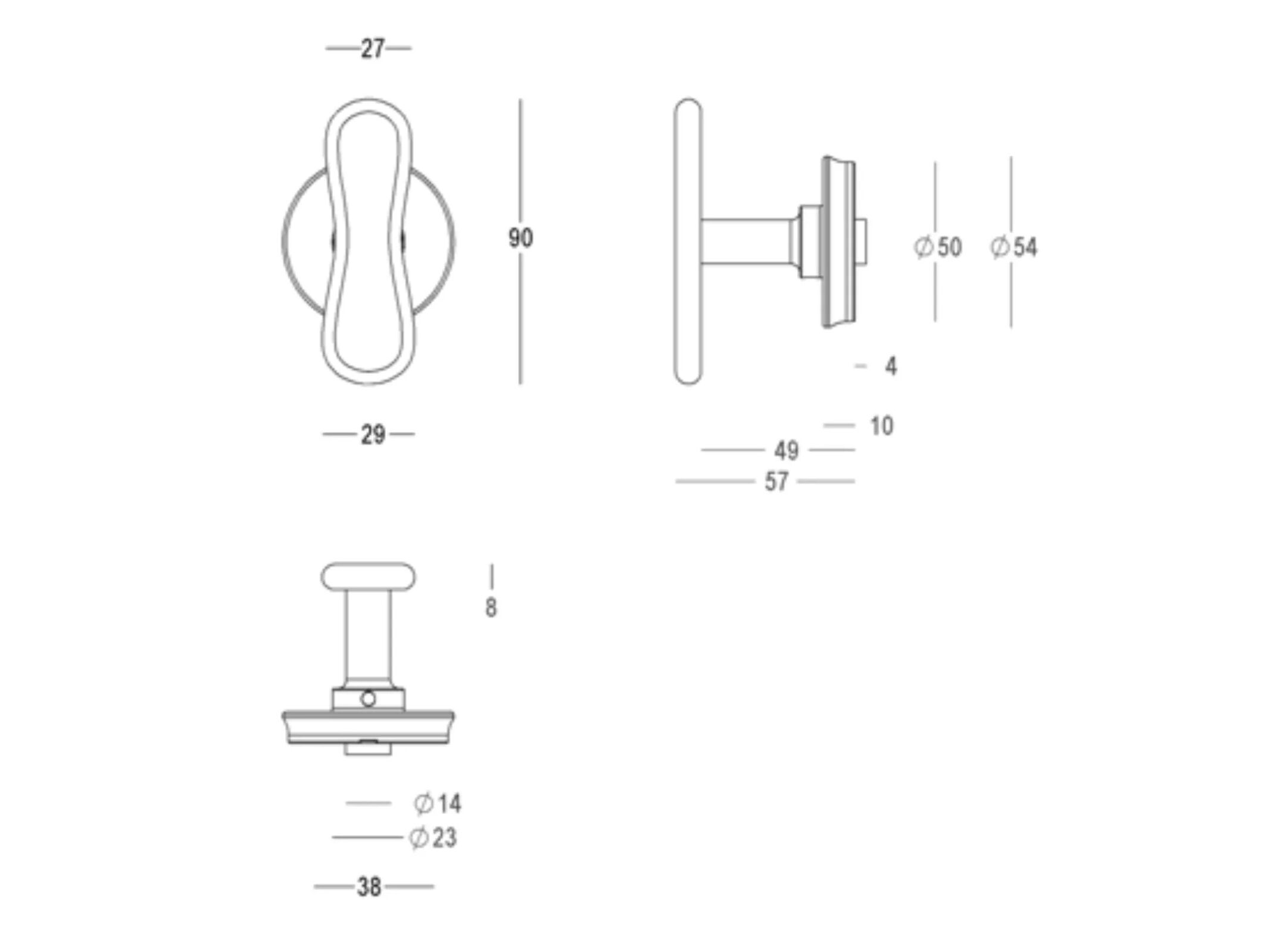 Латунная ручка Quincalux CANNES ARCH-00134448 - Вид №4