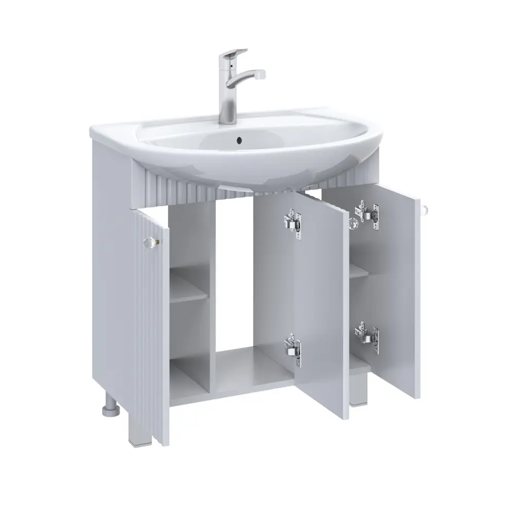 Тумба в ванную Роллс 78x80x30 см ЛДСП цвет белый Santreyd STLM-2121497 - Вид №1