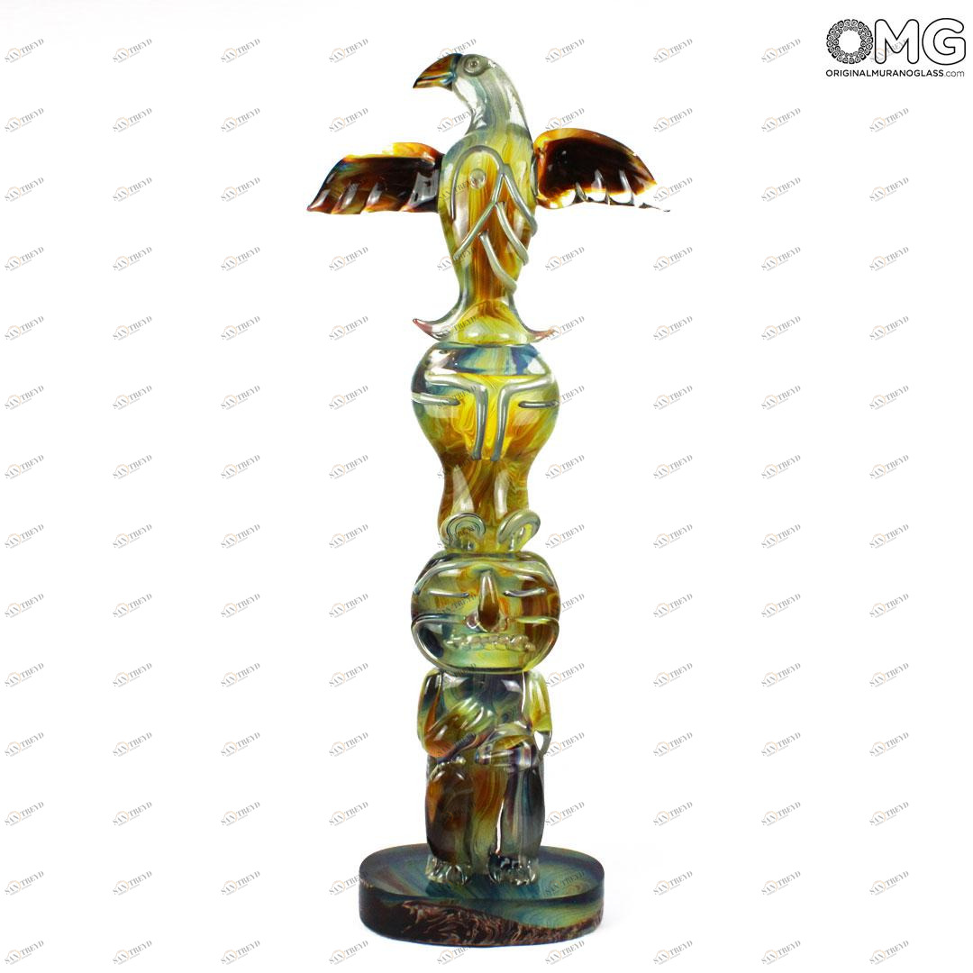 1606 ORIGINALMURANOGLASS Скульптура Тотем из халцедона - автор Andrea Tagliapietra - муранское стекло 34 см 