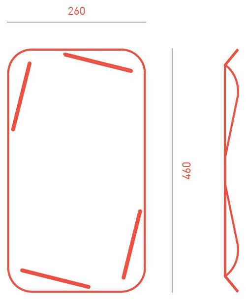 Giacopini Поднос металлический прямоугольный Pliè Plie46,26 - Вид №7