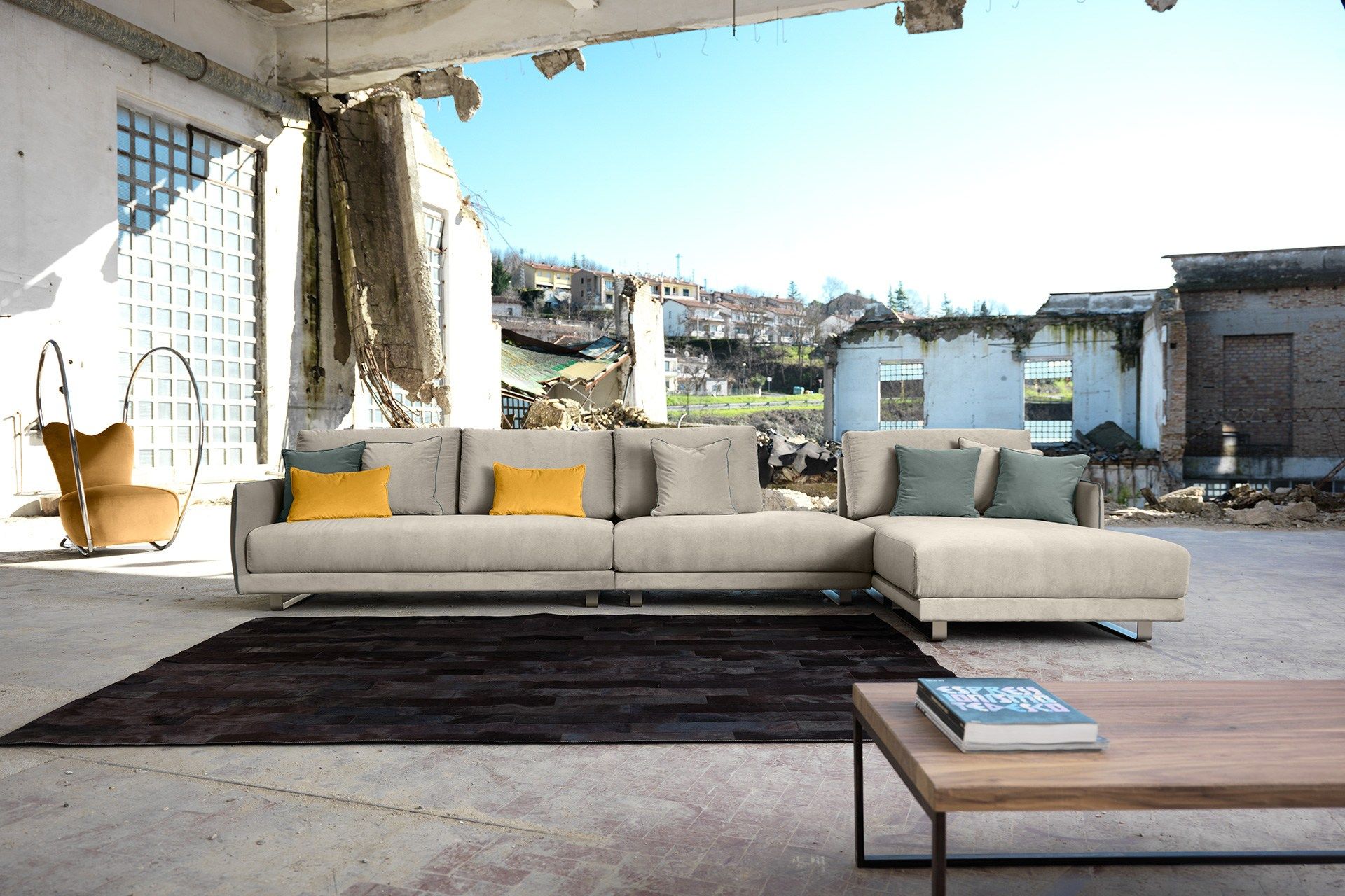 Тканевый диван с полуостровом Domingo Salotti Араки ARCH-00018716 - Вид №1