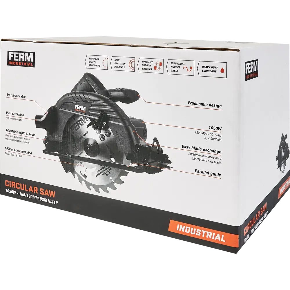 Пила циркулярная сетевая Ferm CSM1041P, 1050 Вт, 190 мм STLM-2158265 - Вид №5