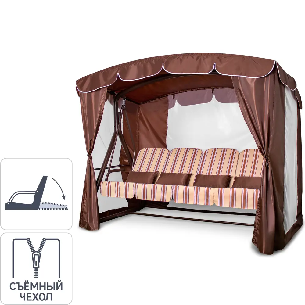 Качели садовые Гранд 4-х местные (до 380 кг) шоколад Santreyd STLM-2137118