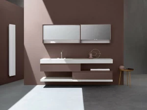 ARBLU Подвесная тумба под умывальник, двойная лакированная 5.zero Zr1008