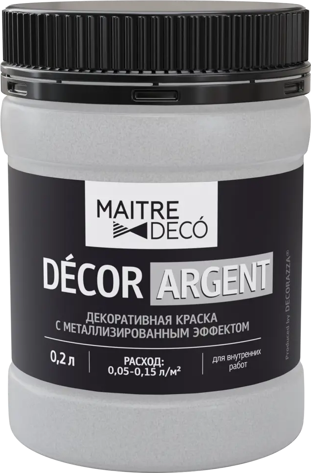 Декоративная краска MAITRE DECO Decor Argent с серебряным перламутром 0.2 л 83840150