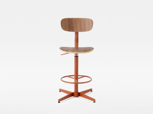 4-спицевый деревянный офисный стул с подставкой для ног