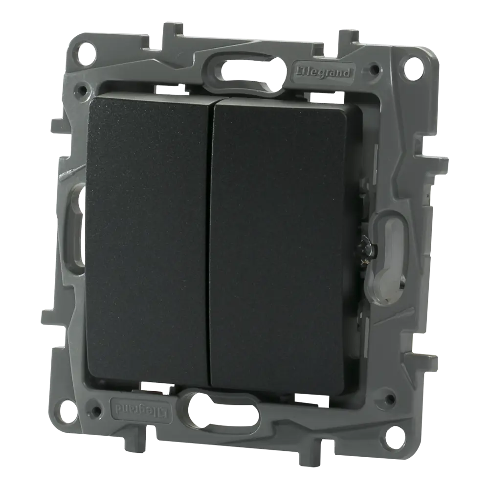 Legrand Etika: двухклавишный переключатель скрытого монтажа в антрацитовом исполнении 17357022 STLM-0008035 - Вид №2