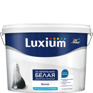 LUXIUM Матовая краска для потолков 9 л - белоснежное покрытие 89425725