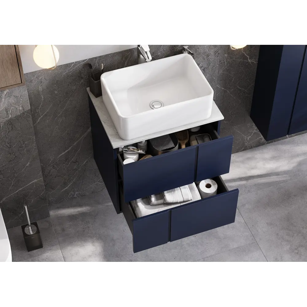 Тумба под раковину подвесная Roca Pilar 60 см цвет синий STLM-2120146 - Вид №8