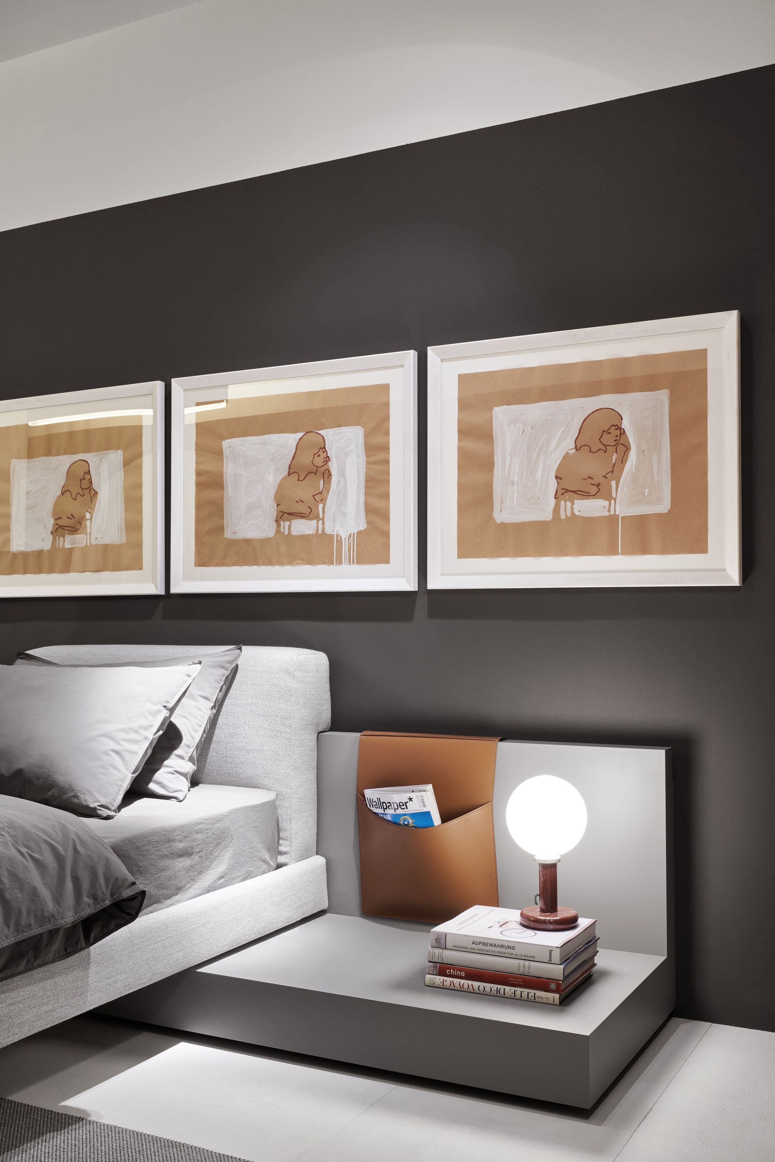 Секционная мягкая текстильная кровать с спинкой Meridiani ARCH-00008593 - Вид №2