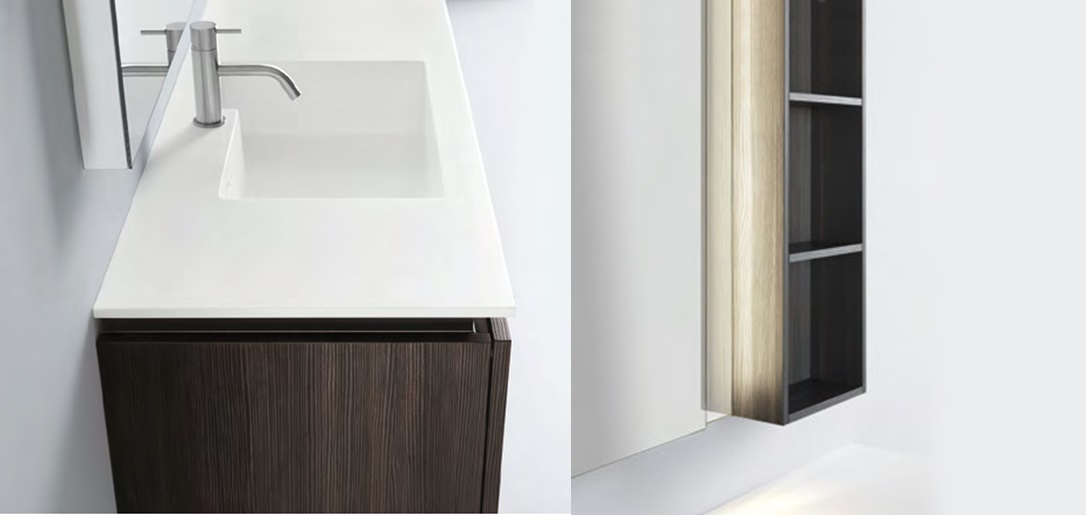 Комбинация ванной комнаты S107 в отделке INFINITY Milltek/Venato Tabacco MILLDUE SINTESI SINTESI107 - Вид №2