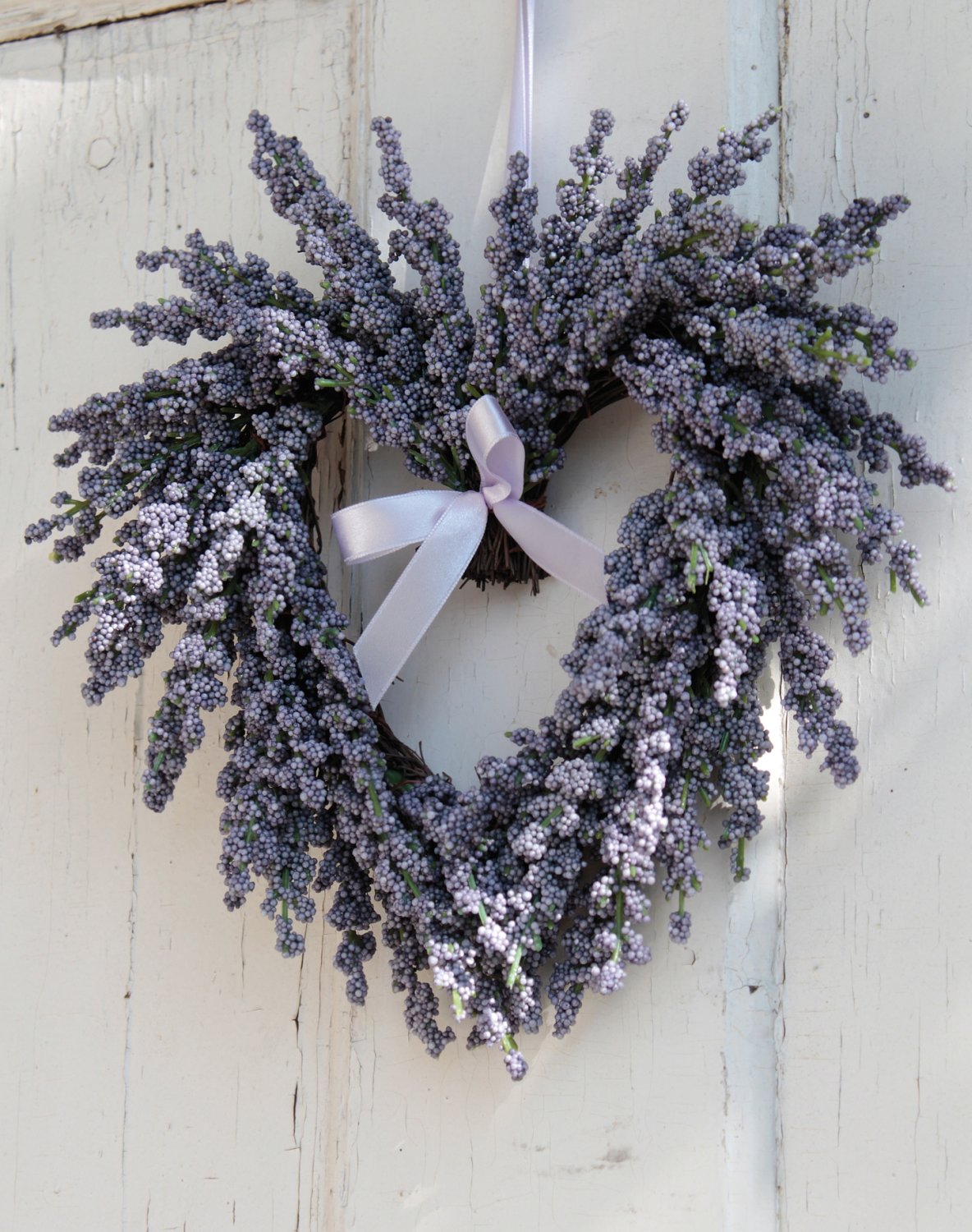 2924 225 a3 Сердце из искусственной лаванды, Ø 22 см, бледно-лиловое H-andreas  - Вид №3