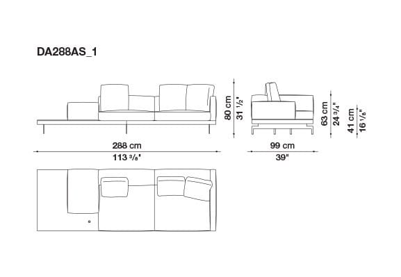 3-местный тканевый диван с полуостровом B&B Italia док ARCH-00061121 - Вид №112