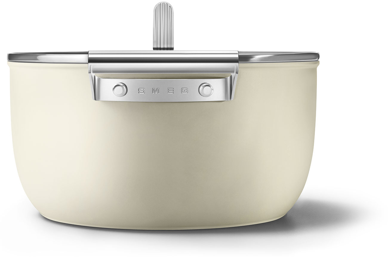 CKFC2611CRM Посуда / кастрюля с двумя ручками и крышкой 26 см, кремовая SMEG  - Вид №5