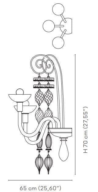 Настенный светильник ручной работы из дутого стекла VENINI Carlo Scarpa 99.37 ARCH-00088943 - Вид №2