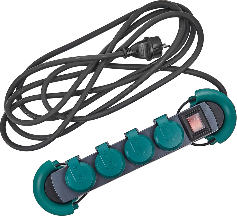 Удлинитель Electraline с 4 розетками и защитой IP44 84710889