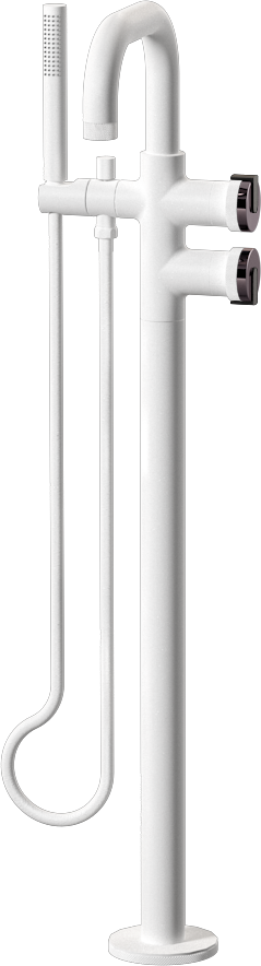 E-11557-R1OX-L1MBK-WT Смеситель напольный отдельностоящий (внешняя часть) GRAFF MOD+