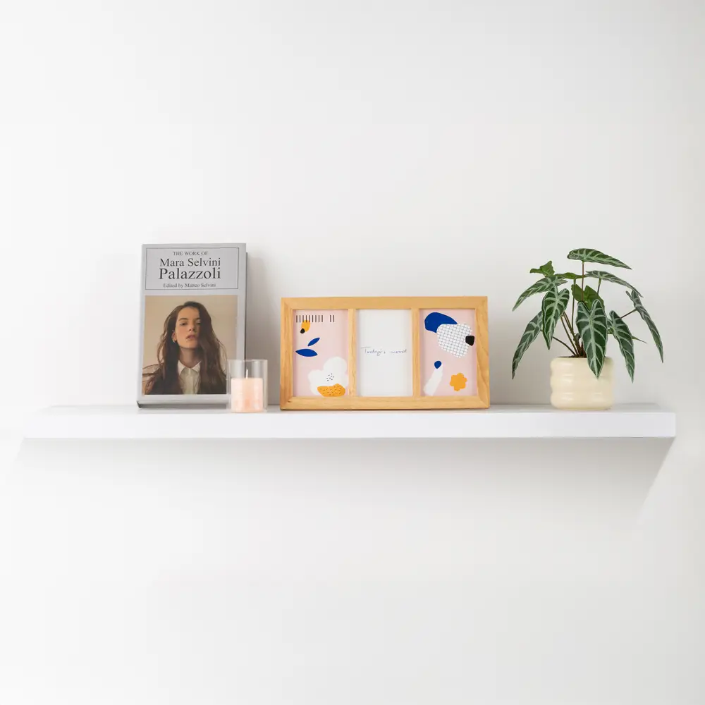 Настенная полка KONSENSA 100x23.5 см со скрытым креплением МДФ цвет белый STLM-2106161 - Вид №7