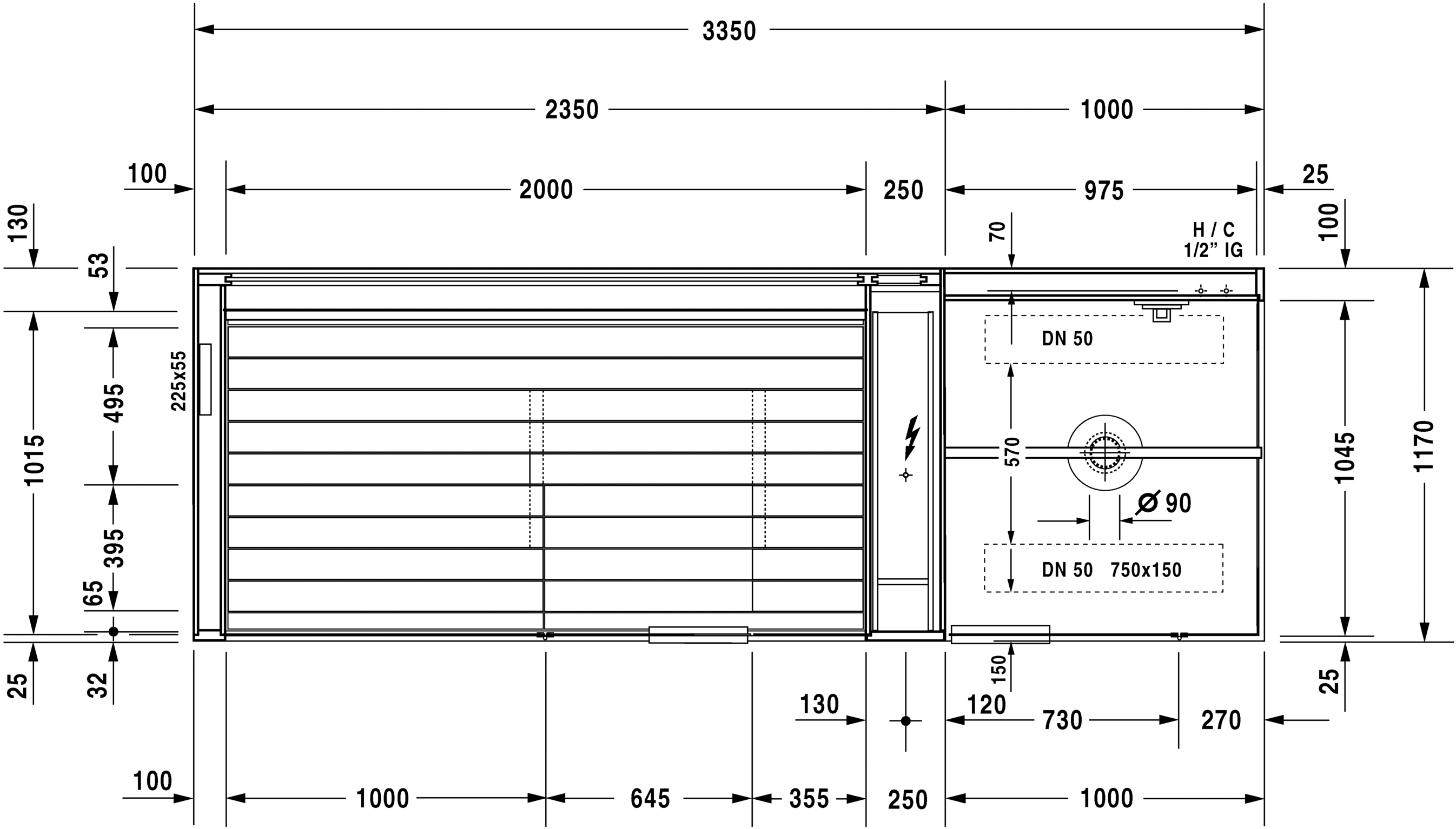750722002011001 Сауна Inipi Ama, пристенный и угловой вариант Inipi #7507 3350 x 1170 x 2220 мм
Исполнение: белый глянцевый (декор) Белый глянцевый декор Duravit  - Вид №1