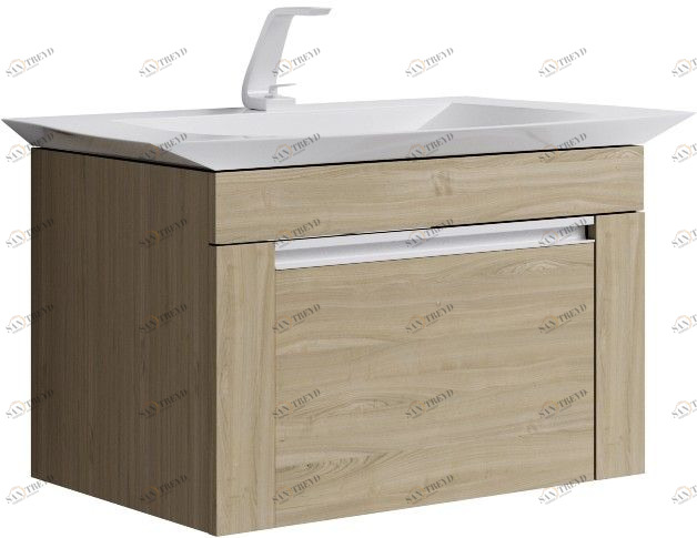 Simphony тумба под умывальник подвесная, цвет дуб сонома, Sim.01.07/1/DS AQWELLA Symphony SIM0904D
