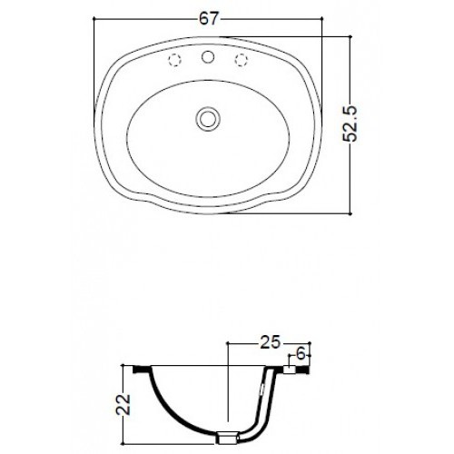 42643 Накладная раковина под столешницу  овальная Santreyd  - Вид №1