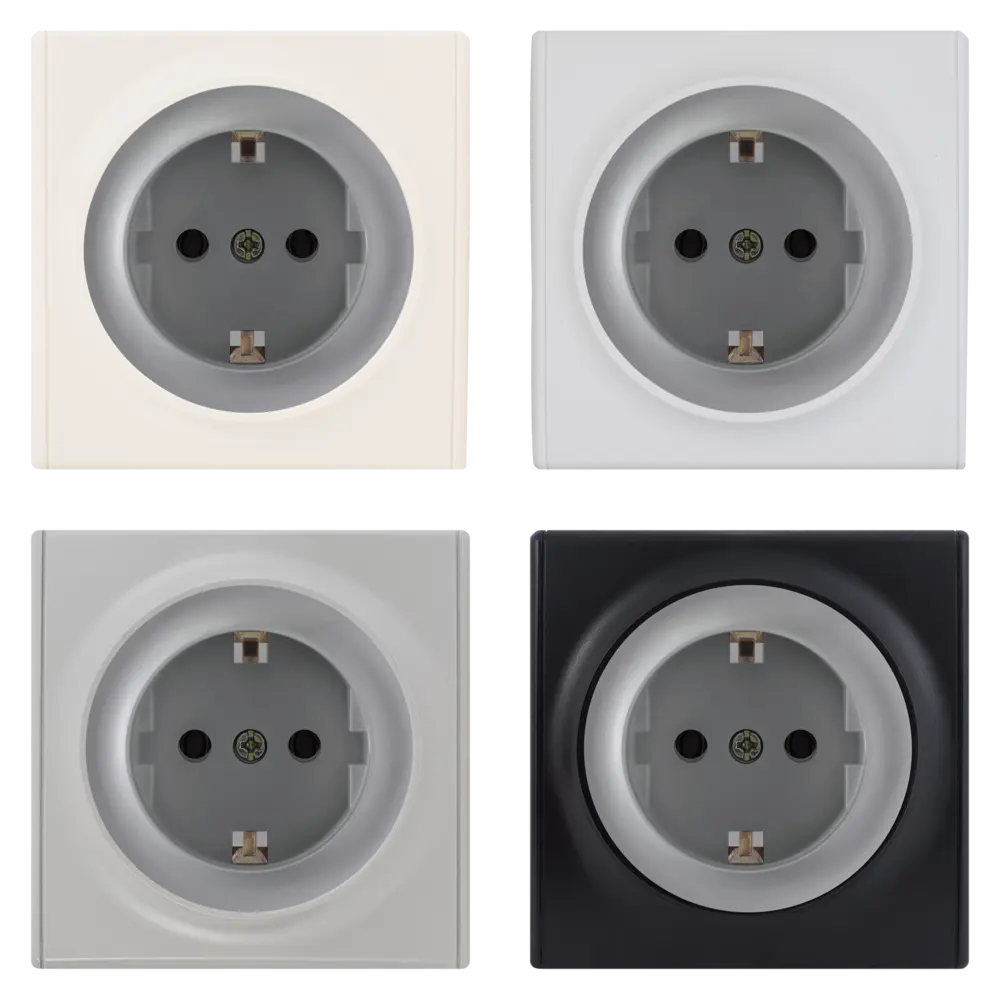 Розетка встраиваемая Onekey Florence с заземлением, цвет серый ONEKEYELECTRO STLM-2023435 - Вид №1