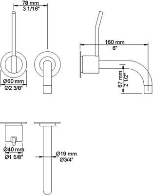 VOLA Смеситель для умывальника настенный sun-id-1391413 - Вид №5