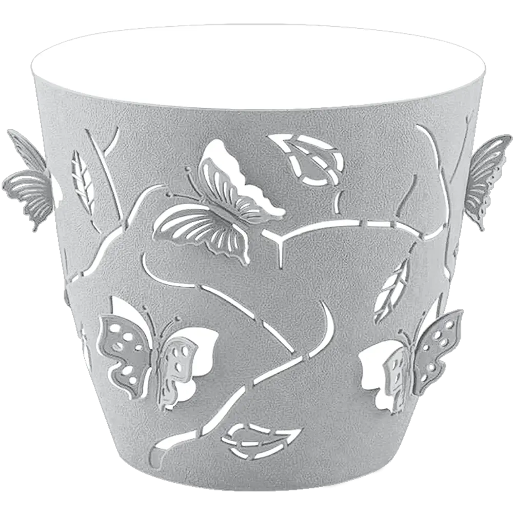 Горшок цветочный ø22.5 h20.8 см v5.3 л пластик серый Santreyd Butterflies STLM-2099447
