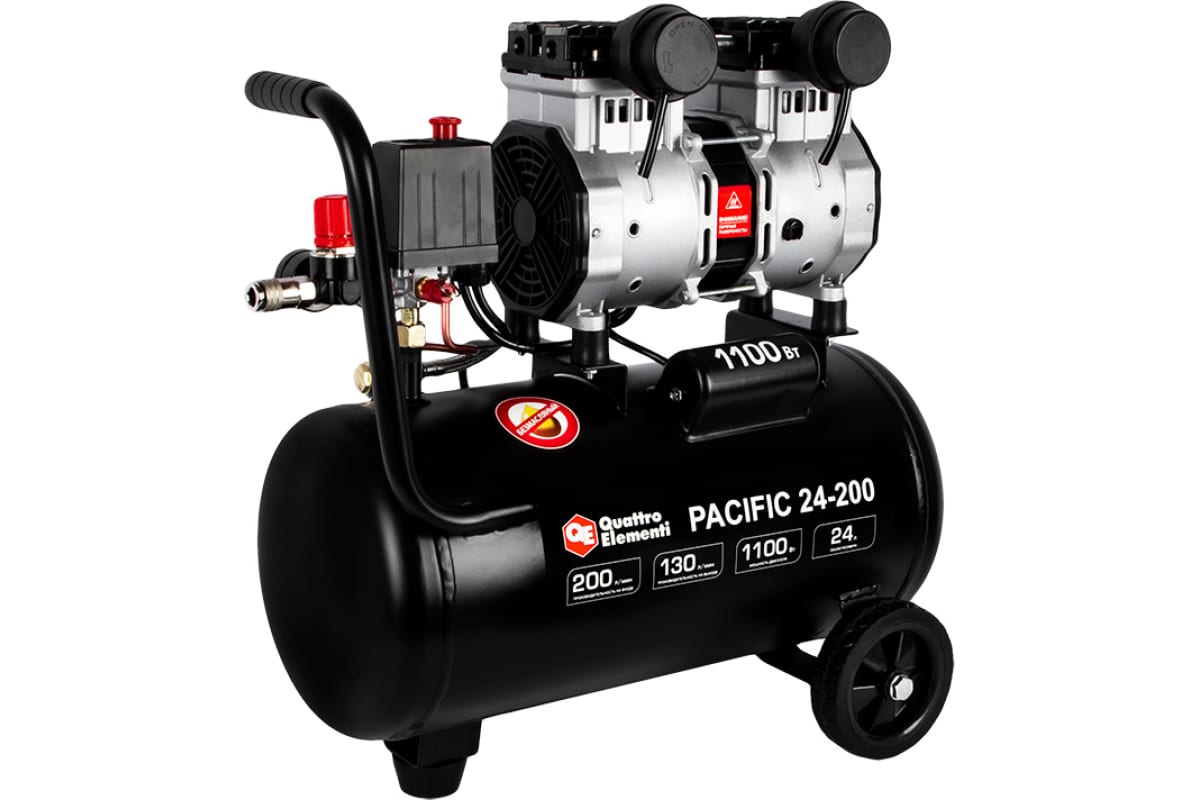 Компрессор поршневой безмасляный Quattro Elementi PACIFIC 24-200 9014347 STDN-0009168 - Вид №7