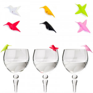 QL10101-MX Маркеры для бокалов humming bird 6 шт. Qualy