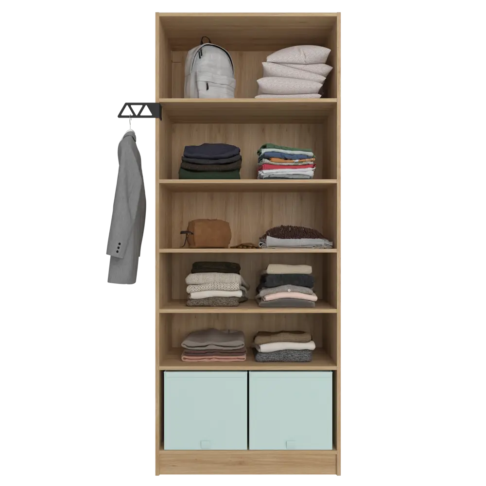 Короб с крышкой Spaceo Laguna 5, 360x330x420 мм, 49 л, нетканый, цвет зеленый Home STLM-2003992 - Вид №1