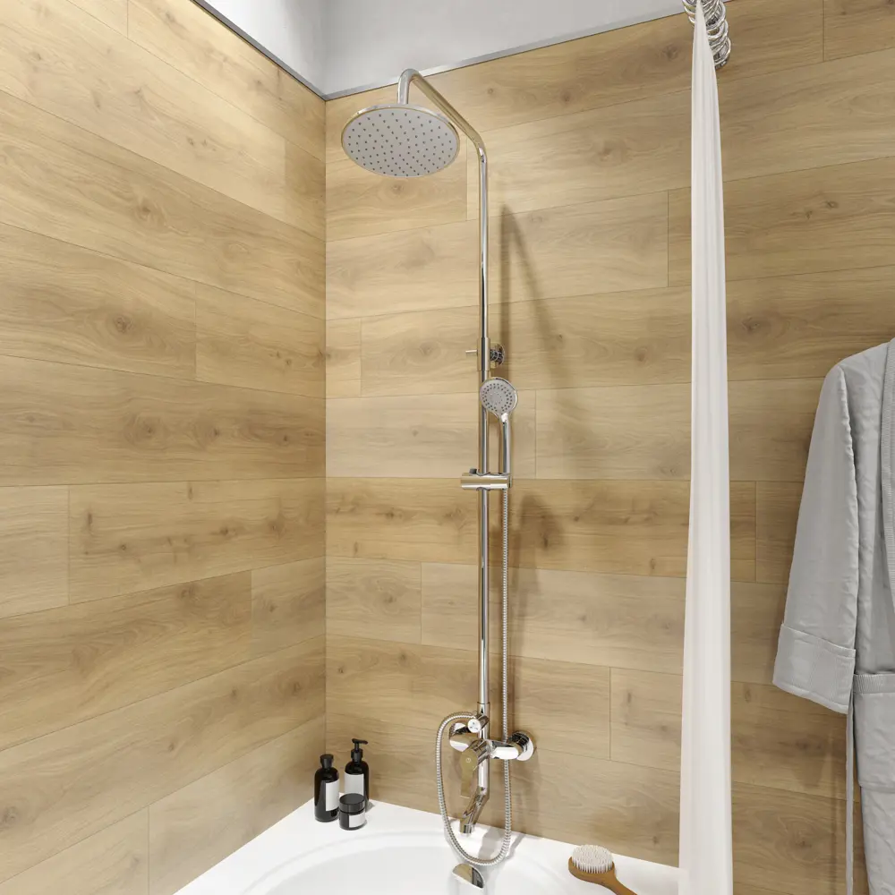 Душевая стойка Milardo Sterm со смесителем 1 режим цвет хром STLM-2114903 - Вид №2