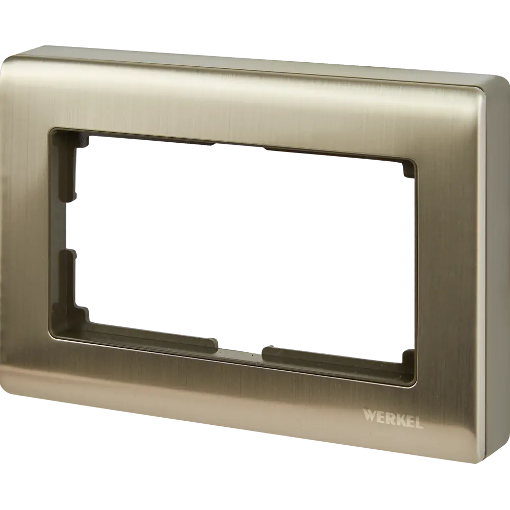 Рамка для розеток и выключателей Werkel Metallic 2 поста цвет глянцевый никель STLM-2035524 - Вид №1