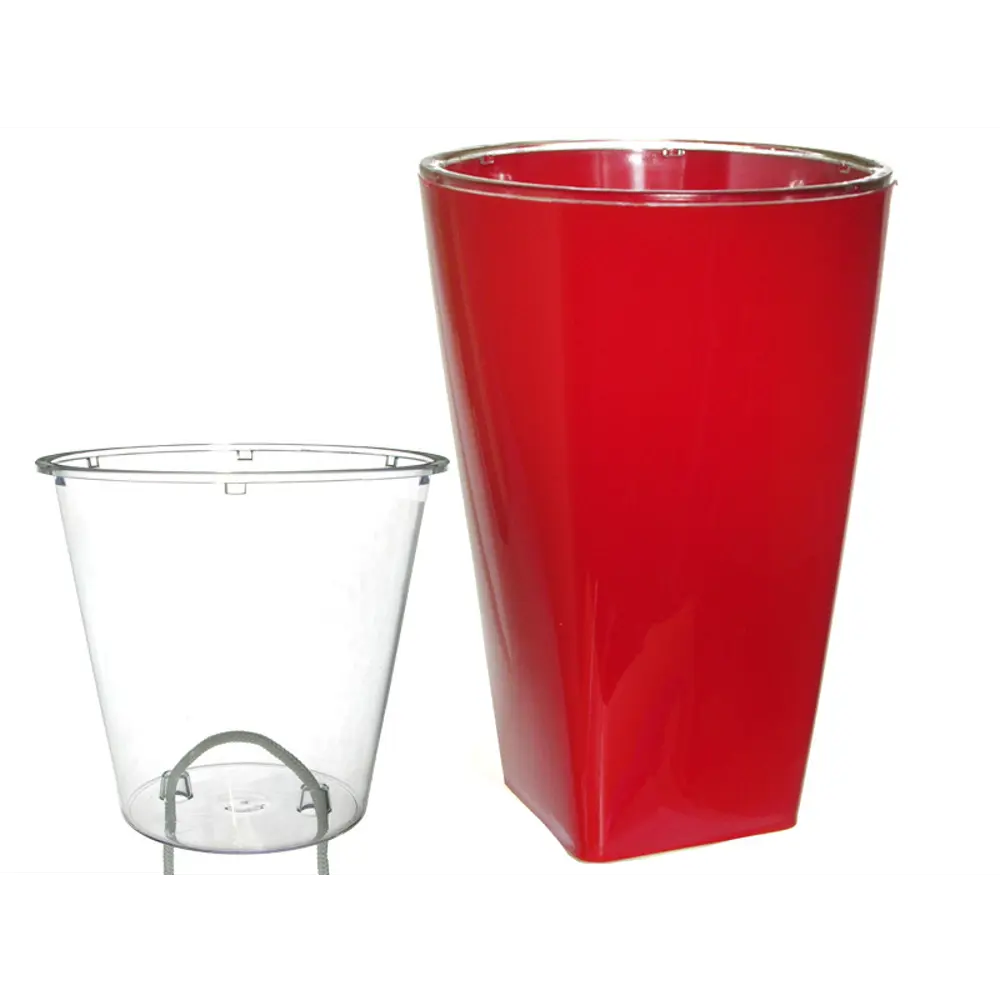 Кашпо Грейс ø12.5 h18 см v1.3 л пластик красный Santreyd STLM-2072426 - Вид №3