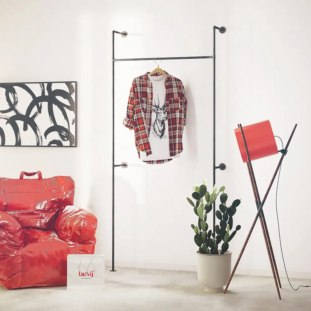 Комплект системы хранения Larvij PIPE01 7.5x100.5x8.5 см цвет черный STLM-2071152 - Вид №6