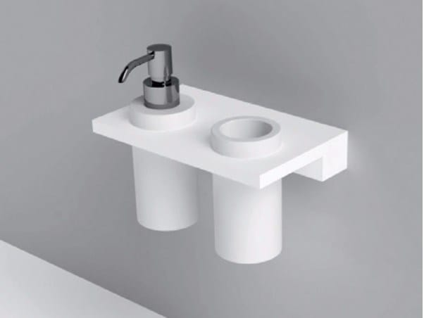 Полка со стаканом и дозатором из кориана Rexa уникальный ARCH-00152874 - Вид №1