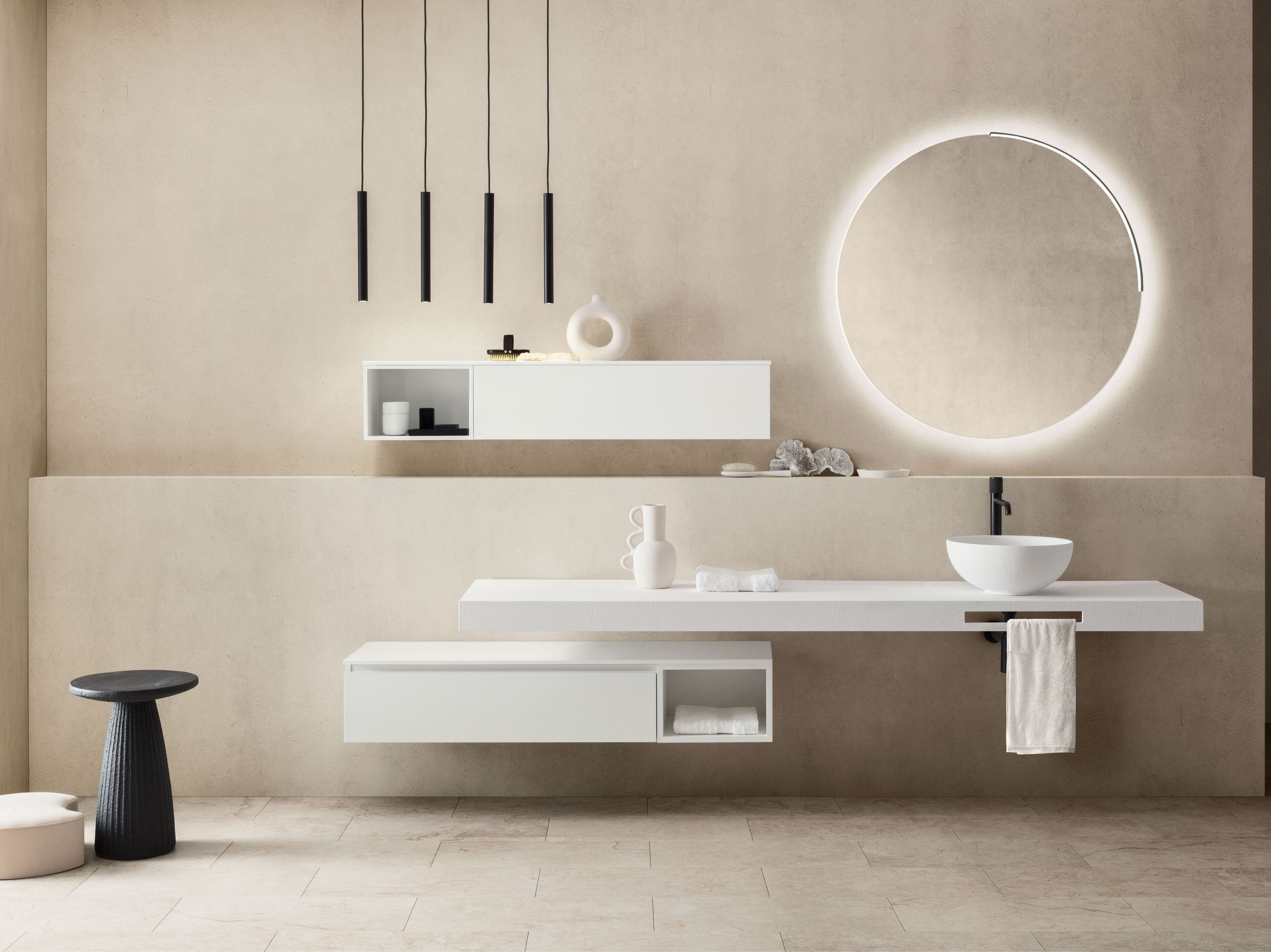 Матовый лакированный деревянный подвесной умывальник ARBLU Dress System ARCH-00127887