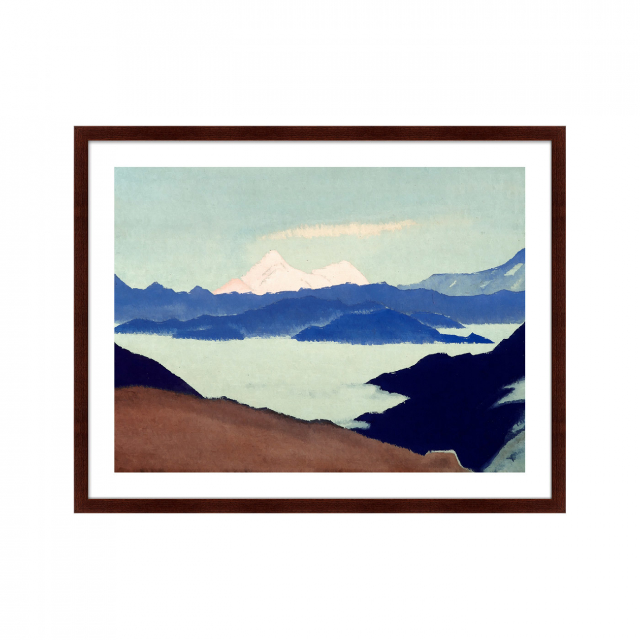 Картина в деревянной раме 42х32 см "Священные Гималаи II" КАРТИНЫ В КВАРТИРУ  264846 Белый;голубой;разноцветный  - Вид №1